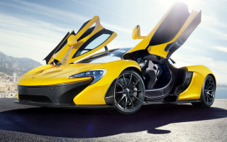 Yellow sports car open doors 3 - a yellow sports car free wallpaper