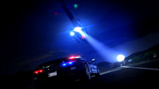 Police car night plane moonlight - a police car free wallpaper