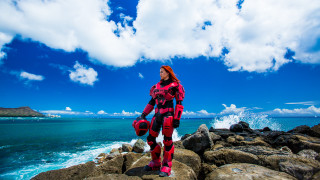 Eve rider red black suit - cosplay free wallpaper