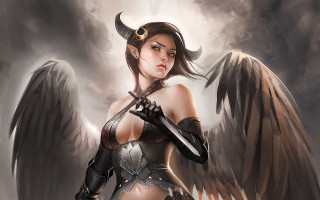 Angel demon wings sword brown - a sword and a sword free wallpaper