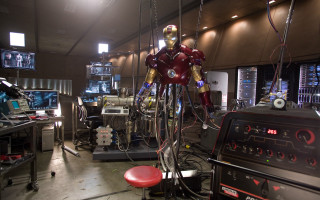 Robot electronics room red chair - a robot free wallpaper