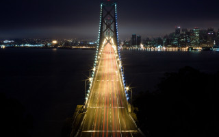 Bridge cityscape night longexposure tiltshift - long exposure free wallpaper