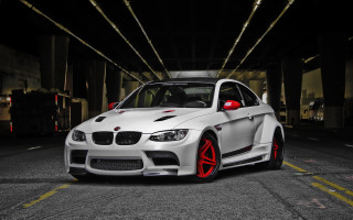 White car red rims tunnel - a tunnel free wallpaper
