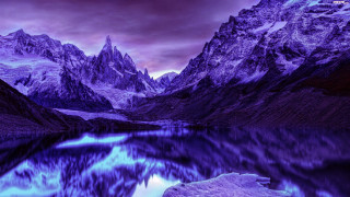 Mountain lake purple sky gothic - a lake in the foreground free wallpaper