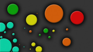 Colored balls black background bauhaus - circle free wallpaper