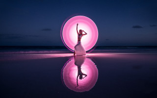 Woman pinkball beach night arms - daphne mcclure free wallpaper