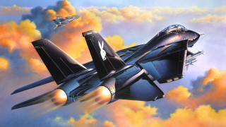 Fighter jet sky explosion dusk - dave dorman free wallpaper