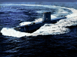 Submarine ocean waves boat cloudy - albert aublet free wallpaper