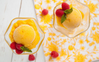 Ice cream raspberries rococo food - top of them free wallpaper