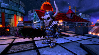 Demonic city night fireworks moon - a dark city free wallpaper