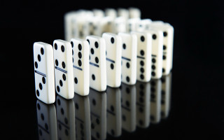 Dominoes black surface reflection precisionism - a reflection free wallpaper