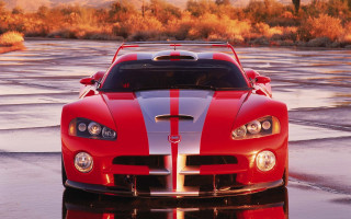 Red sports car autumn leaves 8 - striped free wallpaper