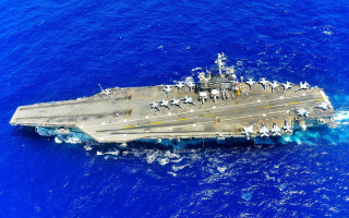 Military ship ocean deck people - complex free wallpaper