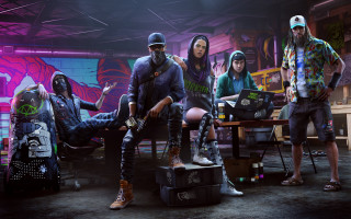 Group people table laptop man 3 - ultra realistic digital art free wallpaper