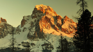 Mountain snow trees sky clouds - coppo di marcovaldo free wallpaper