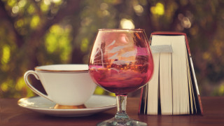 Wine book coffee saucer stilllife - a saucer free wallpaper