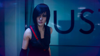 Woman black dress glass wall - du jin free wallpaper