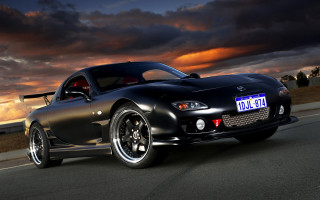 Black sports car sunset cloudy - sunset free wallpaper