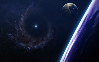 Spiral galaxy earth starry sky - christopher balaskas free wallpaper