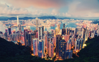 City skyline night water bridge 13 - cui bai free wallpaper