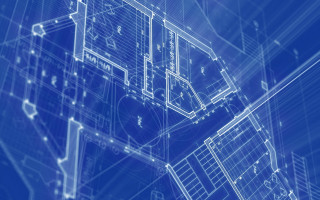 Blueprint house details blue background - detail free wallpaper
