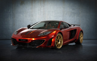 Red sports car gold rims 3 - shiny free wallpaper