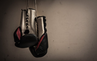 Boxing gloves hook wall dark - glove free wallpaper