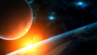 Distant planet space light star - a distant planet free wallpaper
