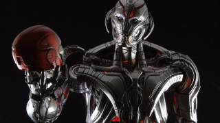 Robot helmet dark red light - a robot free wallpaper