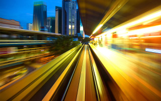 Train city night futurism motionblur - a city free wallpaper
