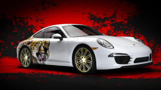 White car tiger painting blood - a tiger free wallpaper