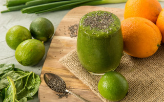 Green smoothie chia seeds oranges - cutting free wallpaper