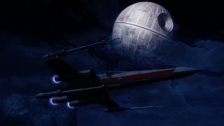 Death star fighter jet moon - a moon in the background free wallpaper