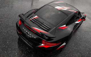Black sports car red white - hood hood free wallpaper