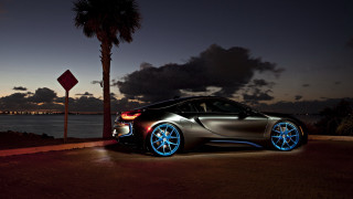 Hologram car night road sunset - a sky background and a body of water free wallpaper