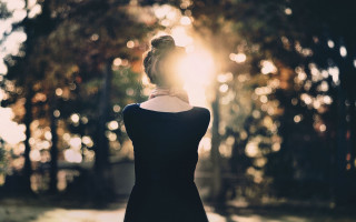 Woman dress tree sun flare - a woman in a dress free wallpaper