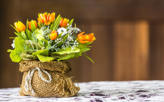 Bouquet burlap tablecloth flowers ocean - bracha l. ettinger free wallpaper