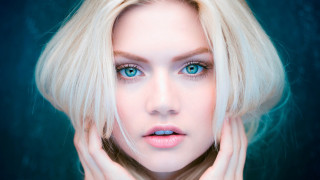 Blonde blue eyed woman portrait 5 - a woman free wallpaper for desktop