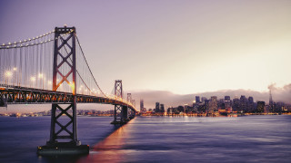 Bridge water city night lights 41 - city background free wallpaper