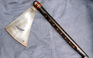 Large metal axe wooden handle - end free wallpaper