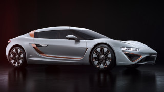 White sports car red stripe 2 - the front of its free wallpaper