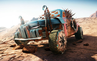 Spiky vehicle rocky surface beach - unreal engine 5 free wallpaper