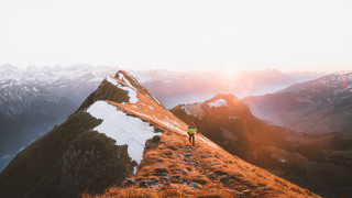 Mountain hiking sunset lake clouds - a view of the mountains free wallpaper