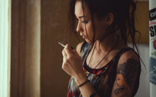 Anka zhuravleva smoking room window - a woman smoking free wallpaper