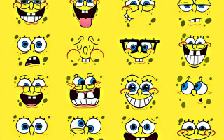 Cartoon faces smiling expressions popart - different free wallpaper