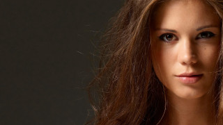Woman longhair blackshirt darkbackground facereflection - barbizon school free wallpaper
