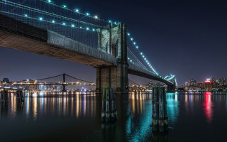 Bridge water lights night cityscape 3 - dennis ashbaugh free wallpaper for desktop