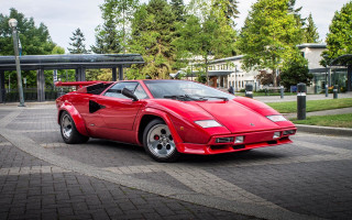 Red sports car brick road 10 - outrun free wallpaper