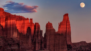 Full moon desert mountains arizona - full free wallpaper