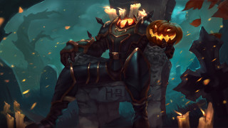 Man pumpkin armor fire sword - a man in a costume holding free wallpaper
